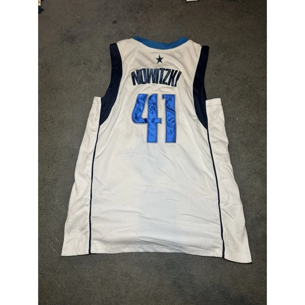 Adidas Dallas Mavericks Dirk Nowitzki #41 Jersey Size 52 NBA White